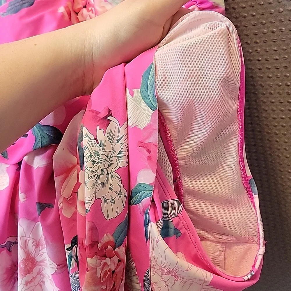 Torrid Size 1 Swim Dress Floral Side Tie - Picture 6 of 7